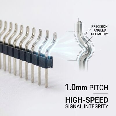 Çift Sıralı Sağ Köşeli Erkek Pin Başlığı Bağlantısı 2.54mm Pitch 90 Derece PCB 80-Pin Through-Hole