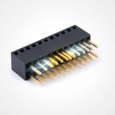 2.54mm Pitch Triple Row Kadın Başlık Bağlayıcısı 3x40P Through Hole Gold Flash PA6T