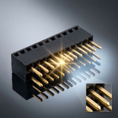 1.27mm Pitch Üçlü Sıralı Dişi Başlık Konektörü 3x40P Yüksek Yoğunluklu PCB Soket Altın Flaş