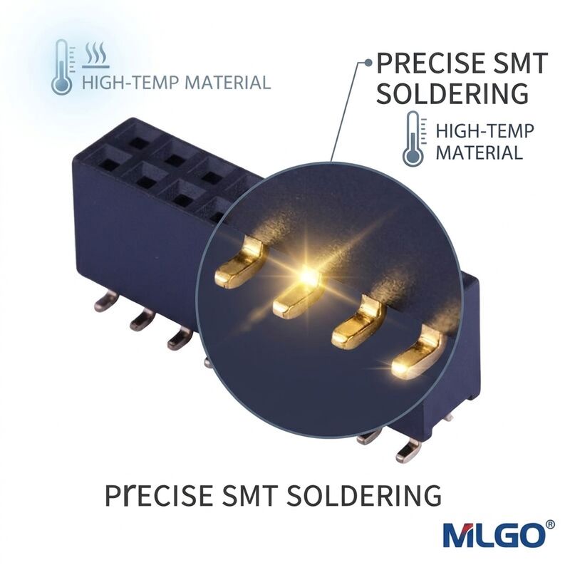 2.54mm İşlenmiş Yuvarlak Pin Dişi Konnektör Soketi 40 Pin Nikel Üzerine Altın Hassas İşlenmiş