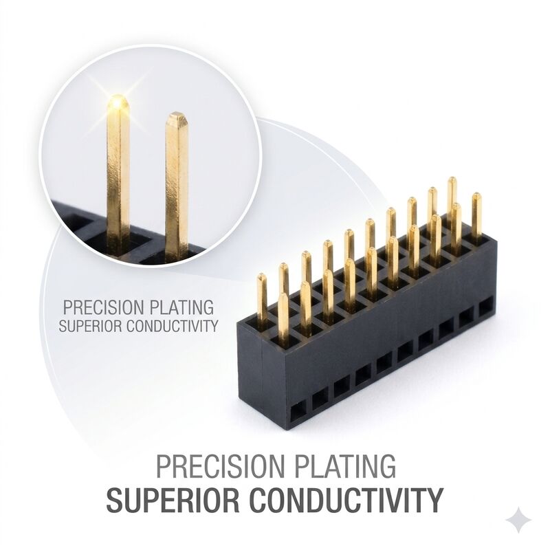 1.27mm Pitch Üçlü Sıralı Dişi Başlık Konektörü 3x40P Yüksek Yoğunluklu PCB Soket Altın Flaş