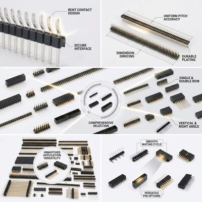 90 Derece PCB Delikli, Tek Sıra Erkek Pin Header Konnektör, 2.54mm Hatve