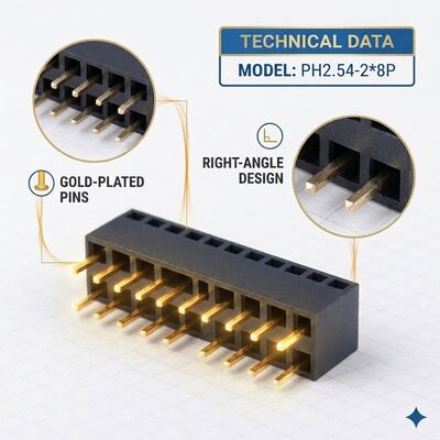 2.54mm Pitch Triple Row Kadın Başlık Bağlayıcısı 3x40P Through Hole Gold Flash PA6T